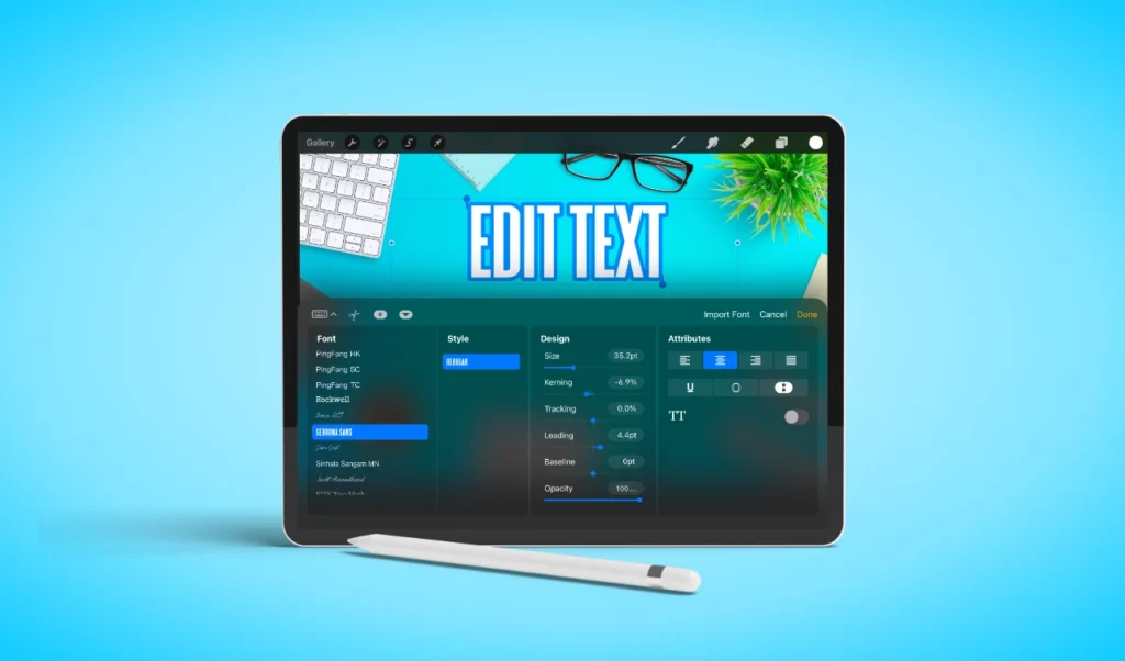 How to edit text in Procreate