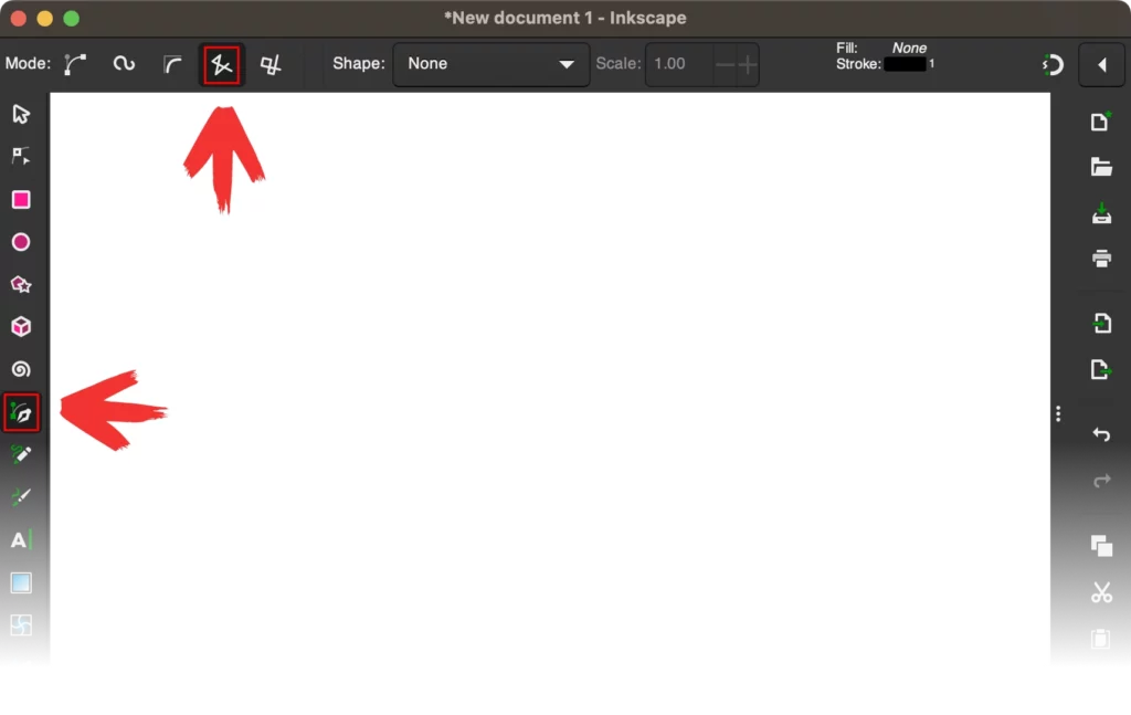 Bezier Pen tool setting