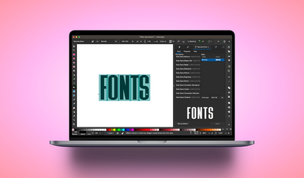 Use fonts in Inkscape without installing them