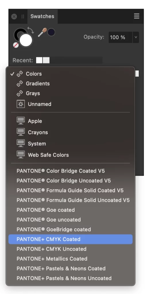 Pantone selections