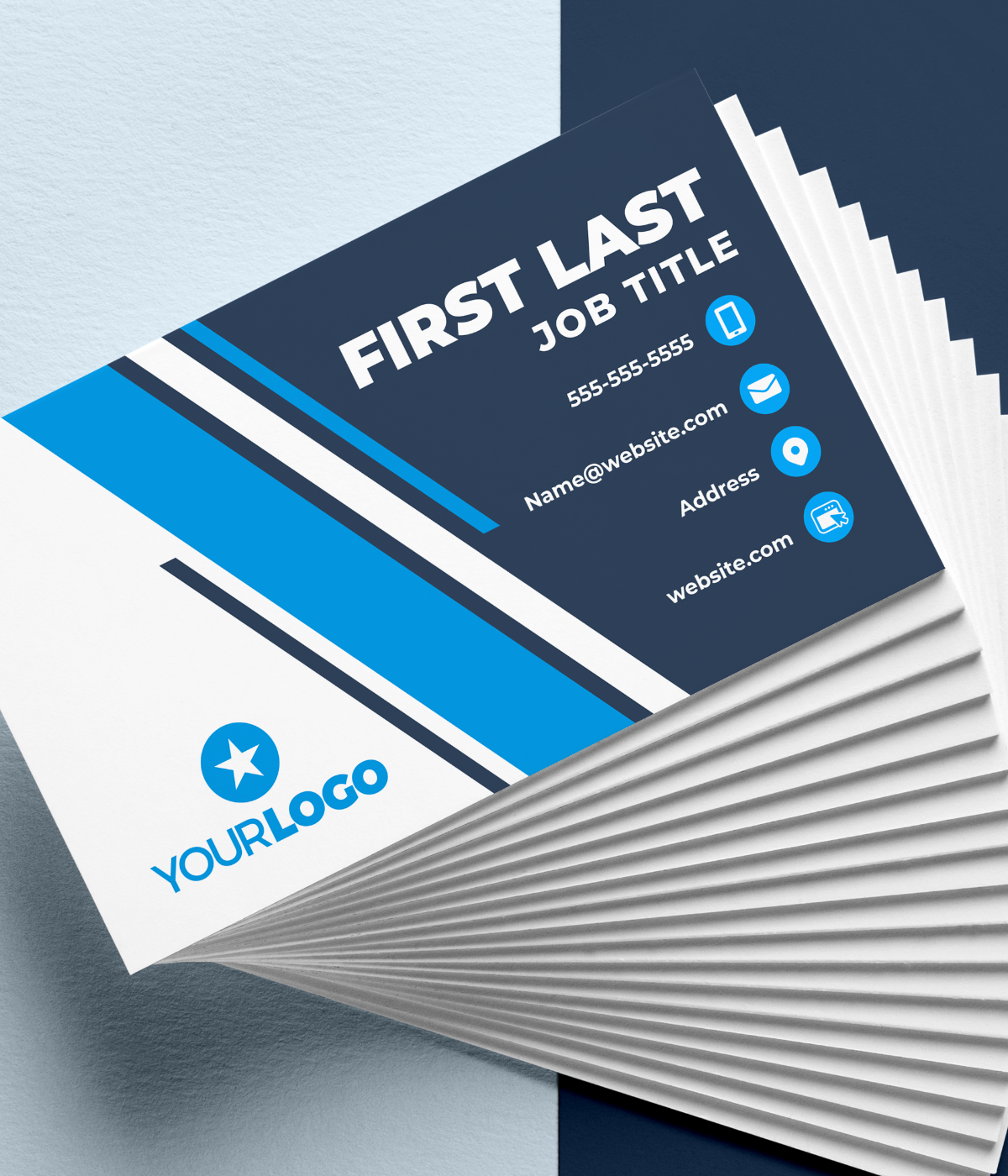 An example of the icons applied to business cards