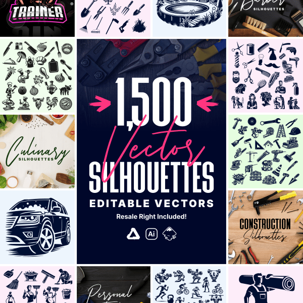 1,500 Vector Silhouettes Mega Bundle