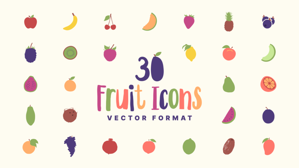 30 Vector Fruit Icons