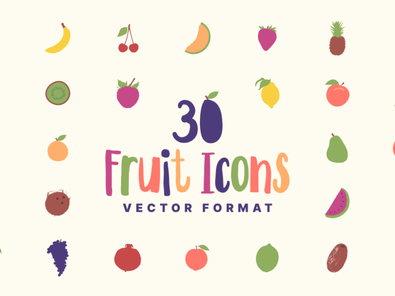 30 Vector Fruit Icons